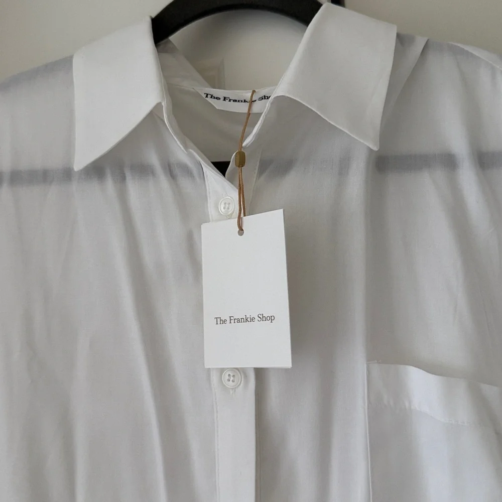 The Frankie Shop Hanna Silky Oversized Button Down Shirt Sz XS/S in White - Picture 7 of 9